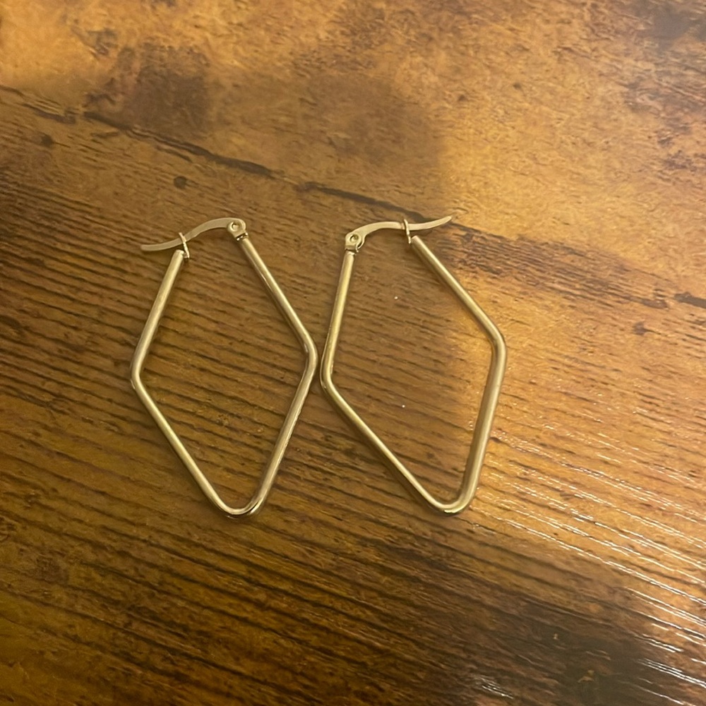 Stainless Steel Simple Geometric Big Hoop Earring For Women Girls